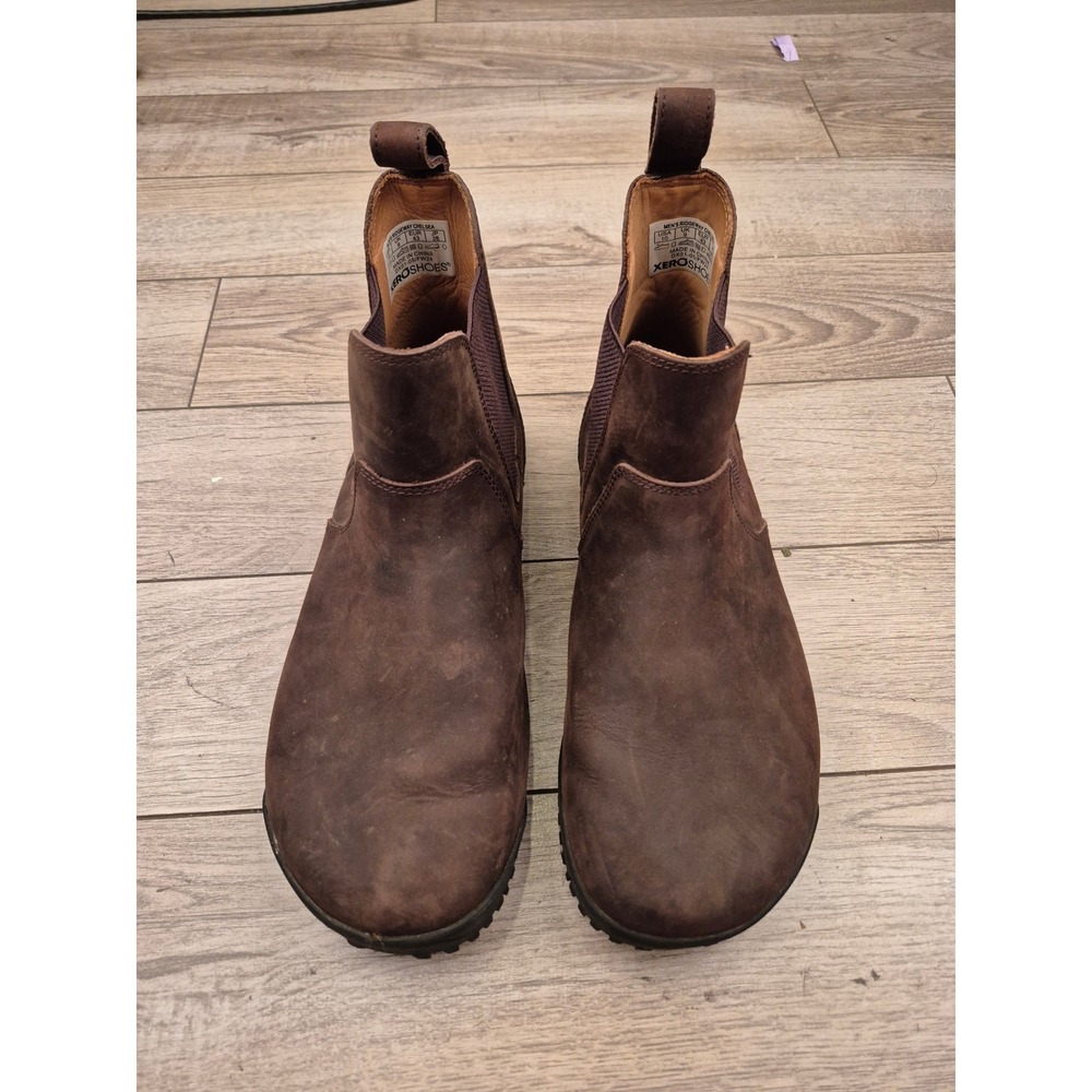 Xero Shoes Ridgeway Chelsea Mens Brown Leather Minimalist Barefoot Boots Size 10 - Picture 6 of 12